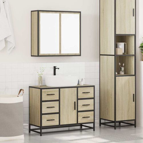 Ensemble de meubles de salle de bain 2 pcs chêne sonoma - Photo n°3; ?>