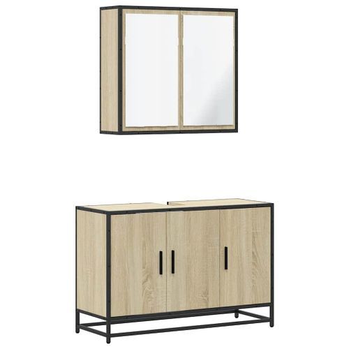 Ensemble de meubles de salle de bain 2 pcs chêne sonoma - Photo n°2; ?>