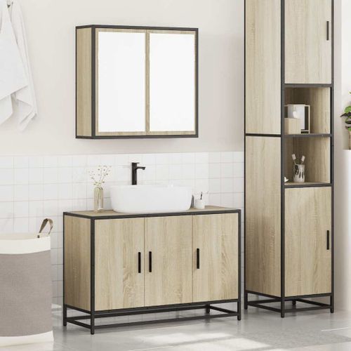 Ensemble de meubles de salle de bain 2 pcs chêne sonoma - Photo n°3; ?>