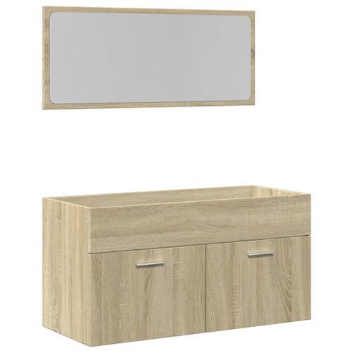 Ensemble de meubles de salle de bain 2 pcs chêne sonoma - Photo n°2; ?>