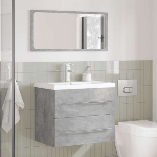 Ensemble de meubles de salle de bain 2 pcs gris béton - Photo n°3; ?>