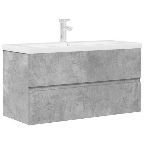 Ensemble de meubles de salle de bain 2 pcs gris béton - Photo n°2; ?>