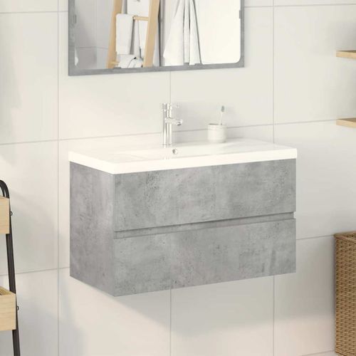 Ensemble de meubles de salle de bain 2 pcs gris béton - Photo n°3; ?>