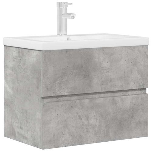 Ensemble de meubles de salle de bain 2 pcs gris béton - Photo n°2; ?>