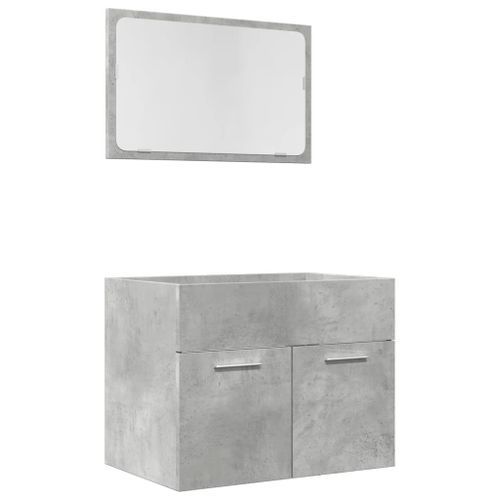 Ensemble de meubles de salle de bain 2 pcs gris béton - Photo n°2; ?>