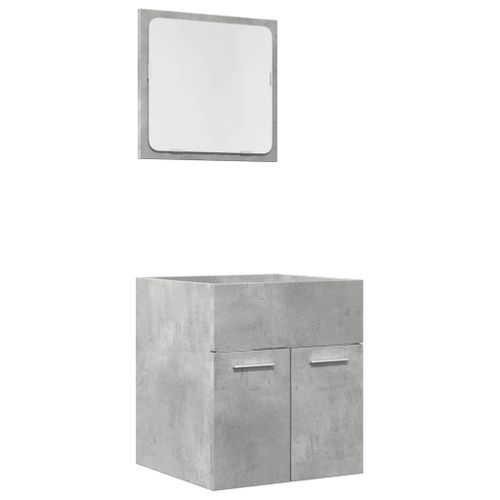 Ensemble de meubles de salle de bain 2 pcs gris béton - Photo n°2; ?>