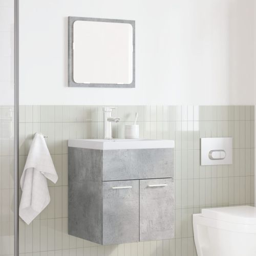 Ensemble de meubles de salle de bain 2 pcs gris béton - Photo n°3; ?>