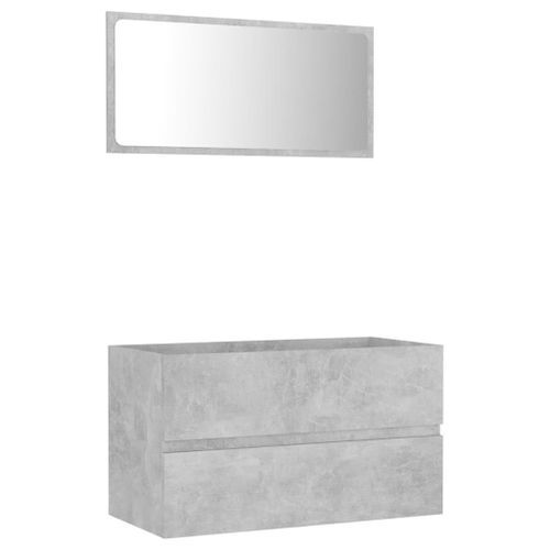 Ensemble de meubles de salle de bain 2 pcs Gris béton 3 - Photo n°2; ?>