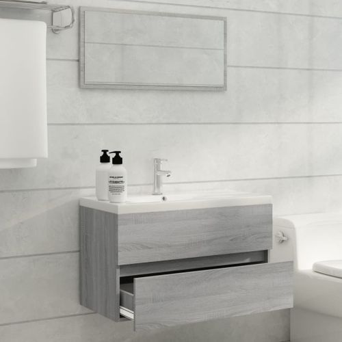 Ensemble de meubles de salle de bain 2 pcs Sonoma gris - Photo n°3; ?>