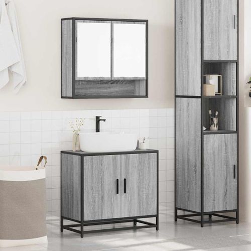 Ensemble de meubles de salle de bain 2 pcs Sonoma gris - Photo n°3; ?>