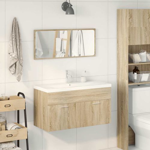 Ensemble de meubles de salle de bain 3 pcs chêne sonoma - Photo n°3; ?>