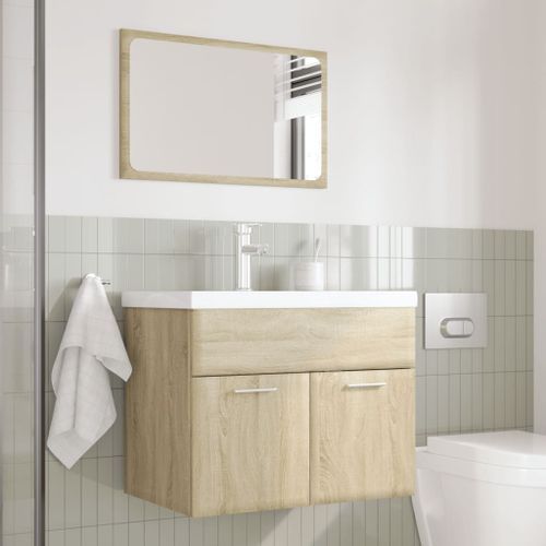 Ensemble de meubles de salle de bain 3 pcs chêne sonoma - Photo n°3; ?>