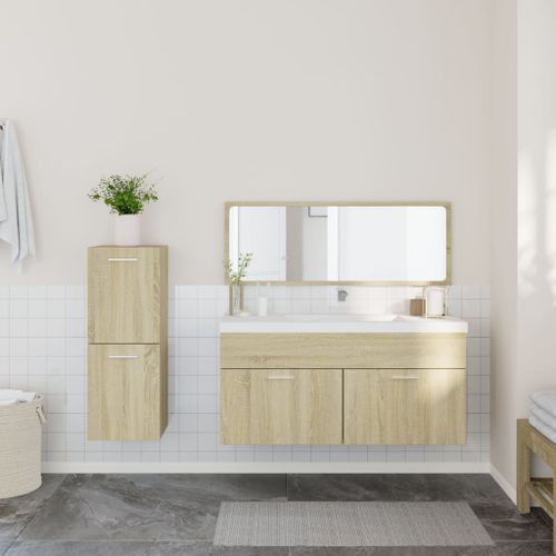 Ensemble de meubles de salle de bain 3 pcs chêne sonoma - Photo n°3; ?>