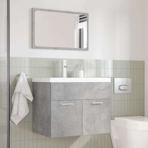 Ensemble de meubles de salle de bain 3 pcs gris béton - Photo n°3; ?>