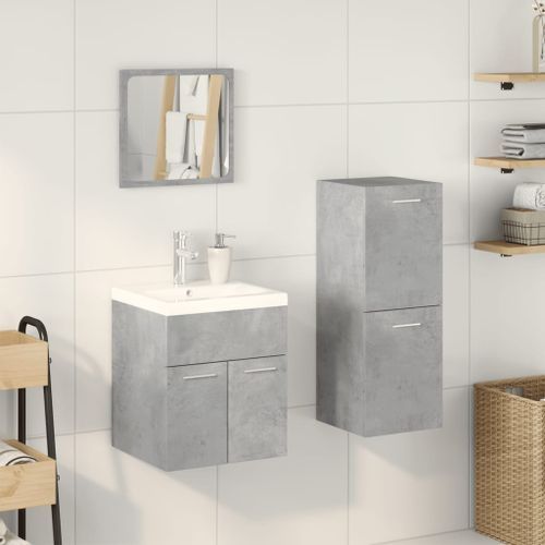 Ensemble de meubles de salle de bain 3 pcs gris béton - Photo n°3; ?>