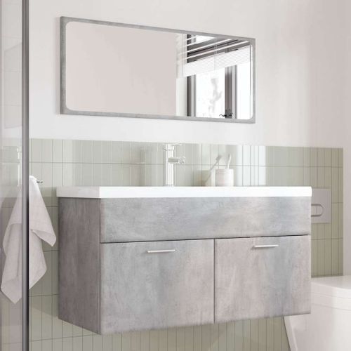 Ensemble de meubles de salle de bain 3 pcs gris béton - Photo n°3; ?>