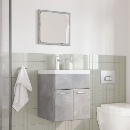 Ensemble de meubles de salle de bain 3 pcs gris béton - Photo n°3; ?>