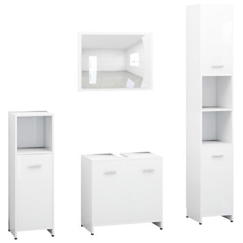 Ensemble de meubles de salle de bain 4 pcs Blanc 2 - Photo n°2; ?>