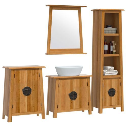 Ensemble de meubles de salle de bain 4 pcs bois de pin massif - Photo n°3; ?>