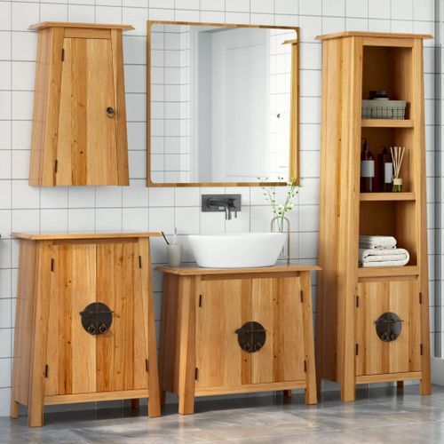 Ensemble de meubles de salle de bain 4 pcs bois de pin massif - Photo n°2; ?>