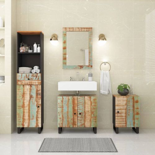 Ensemble de meubles de salle de bain 4 pcs bois massif récupéré - Photo n°2; ?>