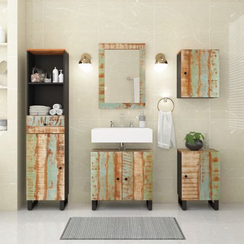 Ensemble de meubles de salle de bain 5 pcs bois massif récupéré - Photo n°2; ?>