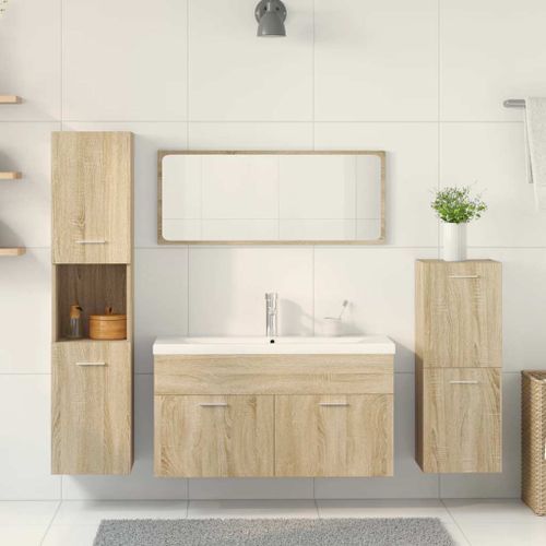 Ensemble de meubles de salle de bain 5 pcs chêne sonoma - Photo n°3; ?>