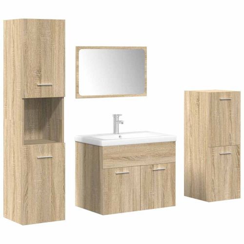 Ensemble de meubles de salle de bain 5 pcs chêne sonoma - Photo n°2; ?>