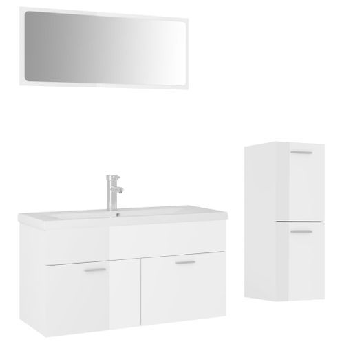 Ensemble de meubles de salle de bain Blanc brillant - Photo n°2; ?>