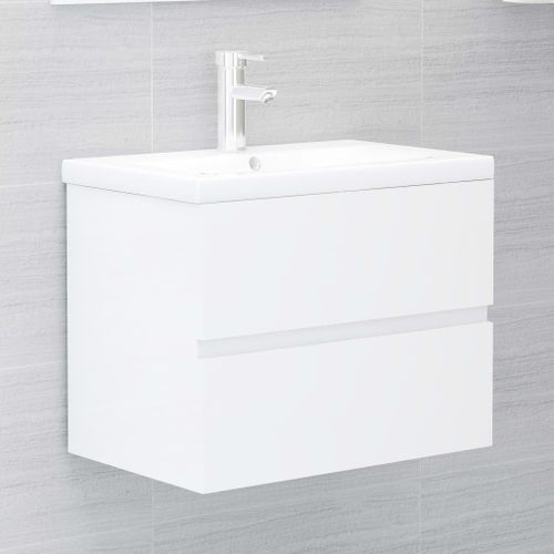 Ensemble de meubles de salle de bain Blanc brillant 71 - Photo n°3; ?>