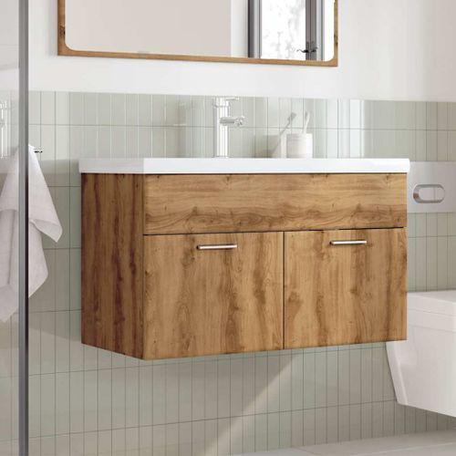 Ensemble de meubles salle de bain 2 pcs bois d'ingénierie - Photo n°3; ?>