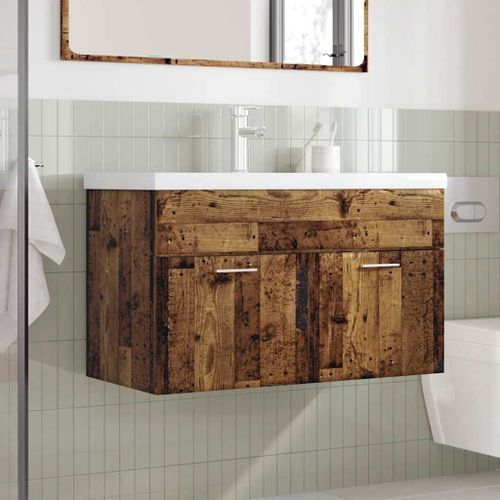 Ensemble de meubles salle de bain 2 pcs bois d'ingénierie - Photo n°3; ?>