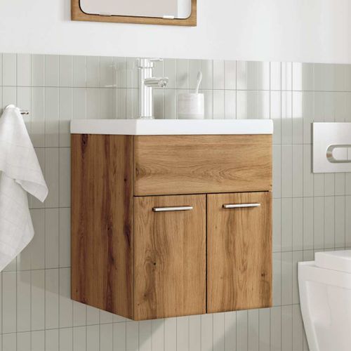 Ensemble de meubles salle de bain 2 pcs bois d'ingénierie - Photo n°3; ?>