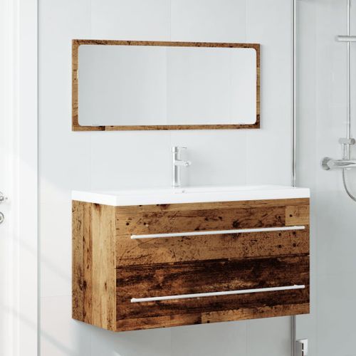 Ensemble de meubles salle de bain 2 pcs bois d'ingénierie - Photo n°3; ?>