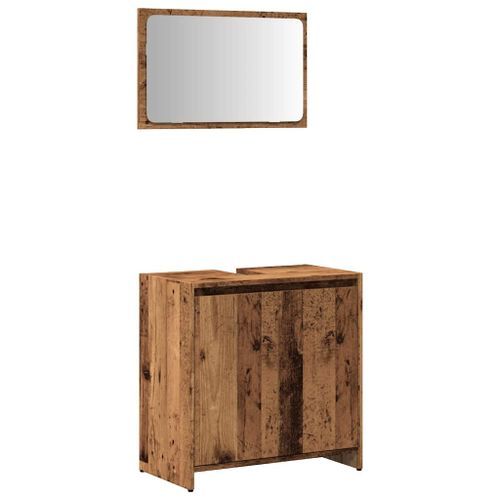 Ensemble de meubles salle de bain 2 pcs bois d'ingénierie - Photo n°2; ?>