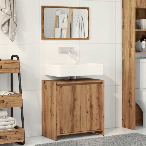 Ensemble de meubles salle de bain 2 pcs bois d'ingénierie - Photo n°3; ?>