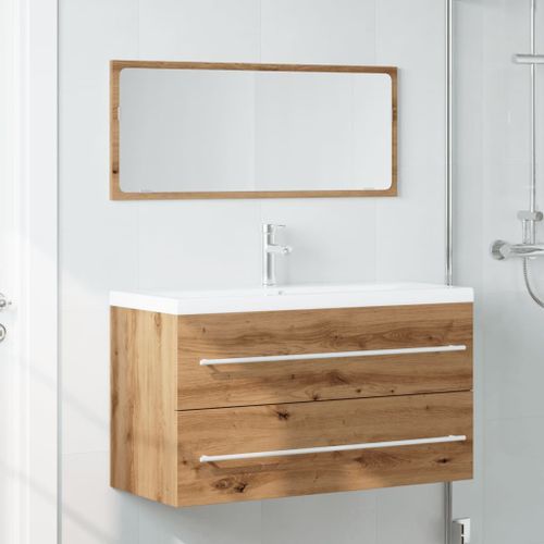 Ensemble de meubles salle de bain 2 pcs bois d'ingénierie - Photo n°3; ?>