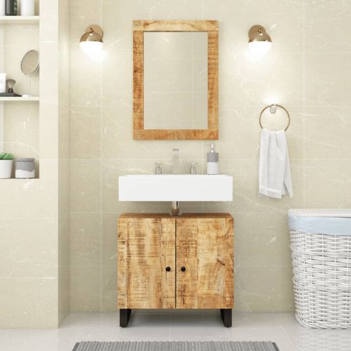 Ensemble de meubles salle de bain 2 pcs bois de manguier massif - Photo n°2; ?>