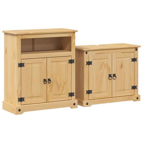 Ensemble de meubles salle de bain 2 pcs Corona bois pin massif - Photo n°2; ?>