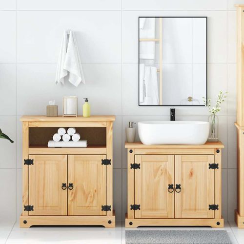 Ensemble de meubles salle de bain 2 pcs Corona bois pin massif - Photo n°3; ?>