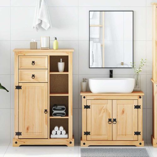 Ensemble de meubles salle de bain 2 pcs Corona bois pin massif - Photo n°3; ?>