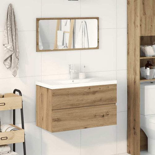 Ensemble de meubles salle de bain 3 pcs bois d'ingénierie - Photo n°3; ?>