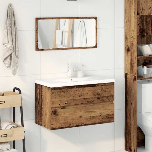 Ensemble de meubles salle de bain 3 pcs bois d'ingénierie - Photo n°3; ?>