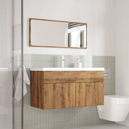 Ensemble de meubles salle de bain 3 pcs bois d'ingénierie - Photo n°3; ?>