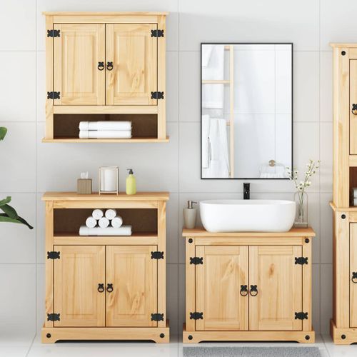 Ensemble de meubles salle de bain 3 pcs Corona bois pin massif - Photo n°3; ?>