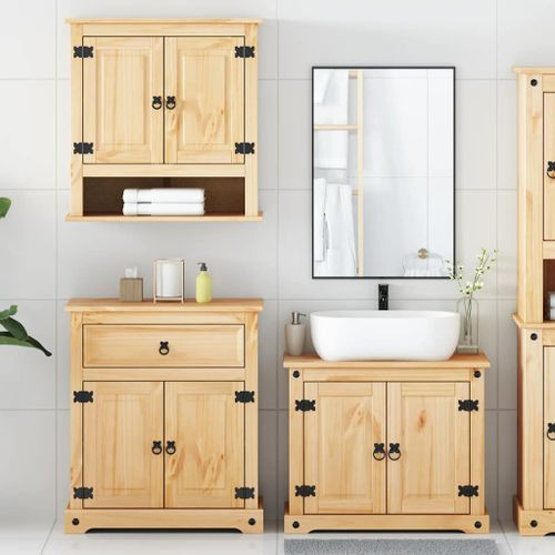 Ensemble de meubles salle de bain 3 pcs Corona bois pin massif - Photo n°3; ?>