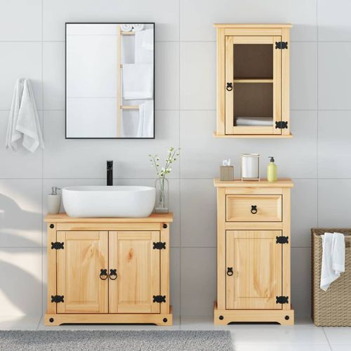 Ensemble de meubles salle de bain 3 pcs Corona bois pin massif - Photo n°3; ?>