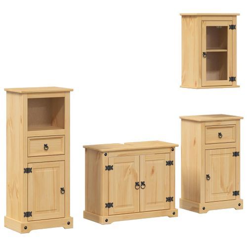 Ensemble de meubles salle de bain 4 pcs Corona bois pin massif - Photo n°2; ?>