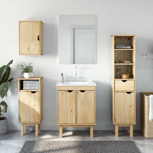 Ensemble de meubles salle de bain 4 pcs OTTA bois de pin massif - Photo n°3; ?>