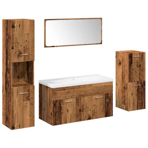 Ensemble de meubles salle de bain 5 pcs bois d'ingénierie - Photo n°2; ?>